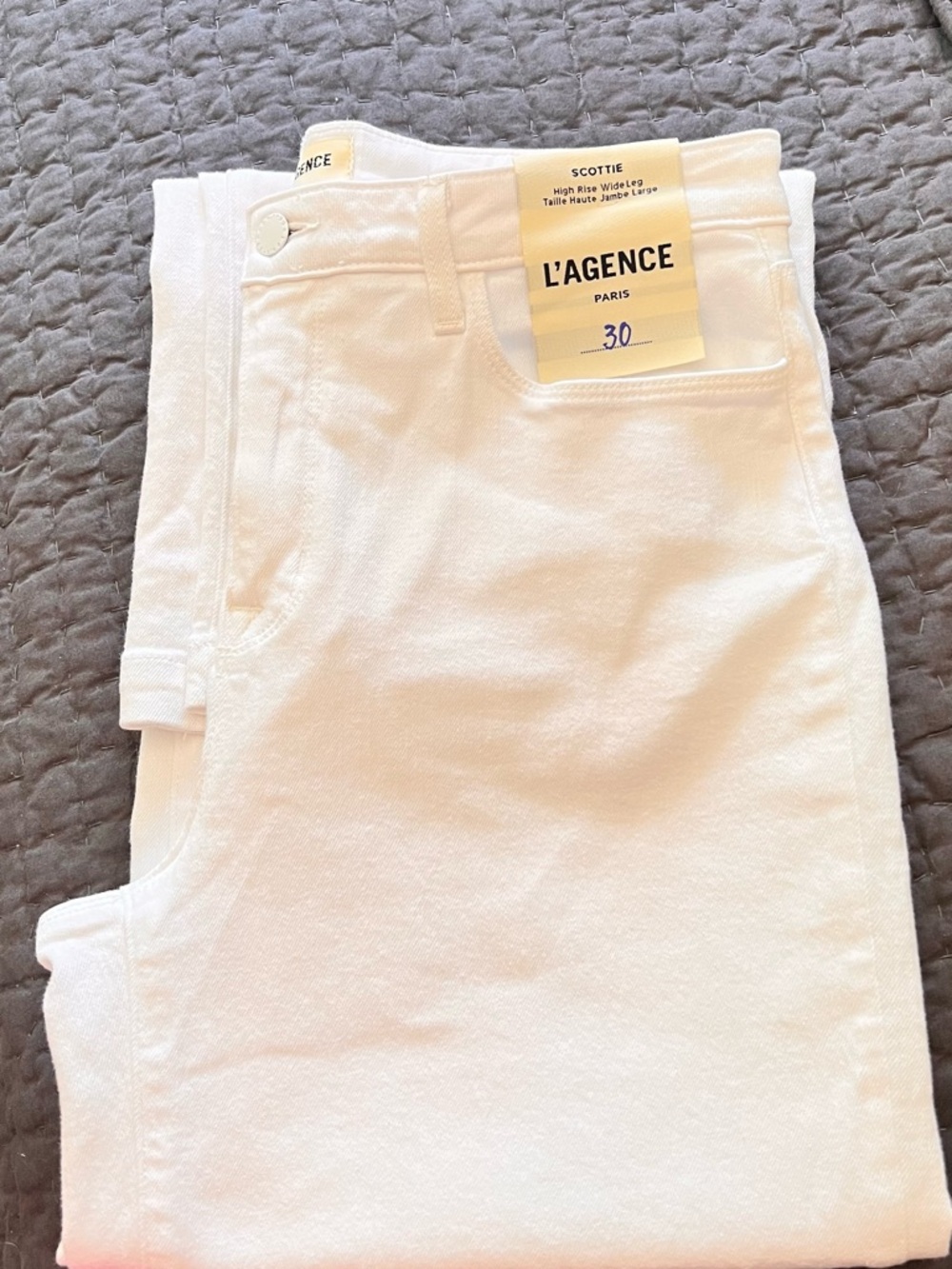 L'AGENCE White High-Rise Scottie Jeans nwt